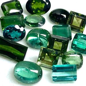 1円〜!!●天然グリーントルマリンおまとめ37ct●d 約7.4g ルース 裸石 宝石 jewerly green tourmaline w4 マ12