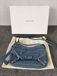 【BALENCIAGA】バレンシアガ 『ジャイアントヒップ』 レディース ショルダーバッグ　レザー 青系