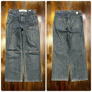 p メンズ パンツ GAP ギャップ デニム ジーンズ インディゴ 加工 ワイド ゆったり SURVEYOR FE605 / W30 全国一律レターパック配送