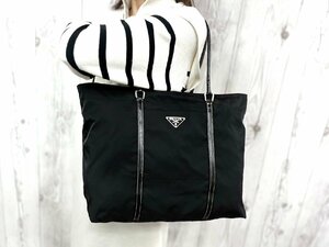 極美品 PRADA プラダ テスート トートバッグ ショルダーバッグ バッグ ナイロン×レザー 黒 A4収納可 77820