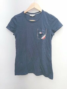 ◇ LACOSTE SPORT ラコステ トリコロール 半袖 Tシャツ カットソー サイズ34 ネイビー レディース P