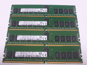 メモリ サーバーパソコン用 SK hynix DDR4-2400 (PC4-19200) ECC Registered 16GBx4枚 合計64GB 起動確認済です HMA82GR7AFR8N-UH①