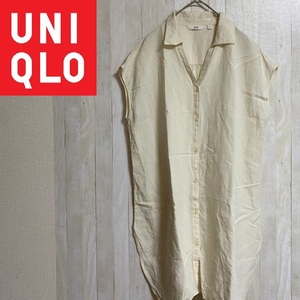 UNIQLO★ユニクロ★リネンブレンドロングシャツ★サイズM　2-87