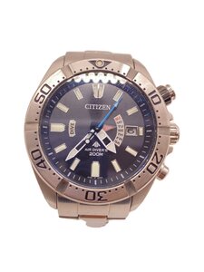 CITIZEN◆ソーラー電波腕時計/アナログ/ステンレス/BLK/SLV/H112-T016651