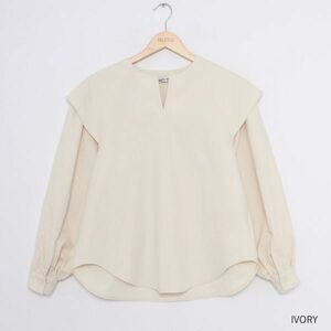 H6783　nugu　ヌグ　TWENTY TWO　double sleeve volume blouse　ダブルスリーブボリュームブラウス　長袖　アイボリー　F