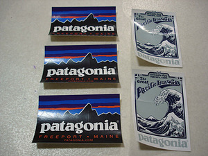 新品本物 パタゴニア patagonia ステッカー 5枚セット 公式オリジナル ○十年前のデッドストック アメリカ USA 米国メイン州FREEPORT×3etc