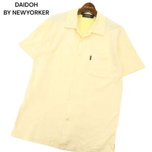 DAIDOH BY NEWYORKER ニューヨーカー 春夏 ストレッチ★ 半袖 ストライプ シャツ Sz.L　メンズ　C4T05402_6#A