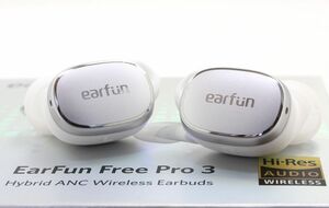 EarFun Free Pro 3★Hi-Res ハイブリッド ANC ワイヤレスイヤホン TW400★シルバーホワイト