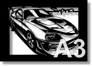 トヨタ(TOYOTA) スープラ JZA80の切り絵　(2)【A3サイズ】[C3-078]