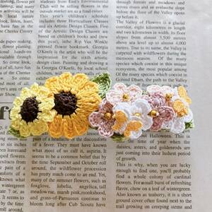 ☆ひまわりと小花のバレッタ:10cm*ハンドメイド*レース編み*dbk*