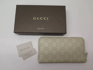 未使用保管品　GUCCI グッチ　シマレザー　長財布　