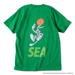 【新品未使用】 22SS 新品 WIND AND SEA ウィンダンシー SPACE JAM × WDS BUGS BUNNY SEA S/S TEE Tシャツ カットソー 半袖 GREEN M 緑色