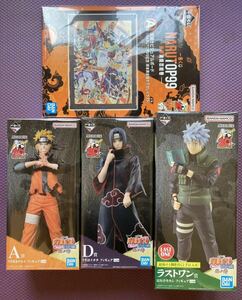  一番くじ NARUTO-ナルト- 疾風伝 忍ノ絆 ナルト、イタチ、カカシフィギュア NARUTOP99 -豪華絢爛忍絵巻- 見開きビジュアルボード