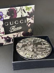 非売品 グッチ GUCCI コンパクト 両面ミラー ミラー シルバー 花模様