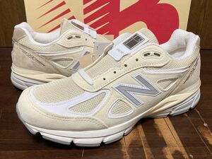 22年製 NEW BALANCE U990 TE4 990 V4 BEIGE ニューバランス ベージュ クリーム SUEDE スエード MADE IN USA 米国 アメリカ製 US8.5