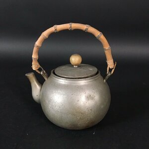 ER0829-2-3 ヤカン 急須 鉄瓶 茶道具 ポット 古錫 工芸品 茶道 茶器 湯沸かし 骨董品 現状品 h16cm 口径6.5cm 60サイズ