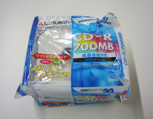 MITSUBISHI 三菱 CD-R 700MB 48倍速対応 SONIC-AZO インクジェットプリンタ対応　超薄型5㎜ケース入り　15枚