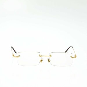 【1円スタート】Cartier カルティエ YG 3881542 スクエア 135 □ 16 総重量30.6g 750刻印 ゴールド 度入り メガネ 321413