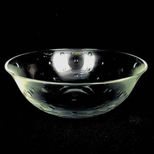 ◇良品 ◆ サンルイ　SAINT LOUIS バブル サラダボウル　深皿　大皿 シール付き クリスタル　ガラス皿