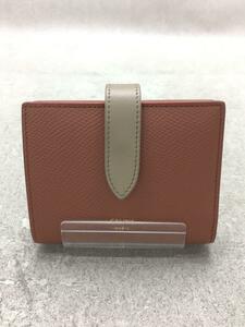 CELINE◆SMALL STRAP WALLET/2つ折り財布/レザー/ブラウン