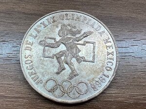 【送料無料　飛脚ゆうパケット便】1968年　メキシコオリンピック　25ペソ　硬貨　　キングラム（イ）