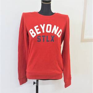 BEYOND STYLE EXCHANGE　長袖　スウェット　トレーナー　Sサイズ　レッド　4805588