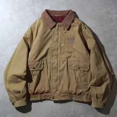 90s WOOL RICH 襟レザー 中綿 ボンバージャケット A-2