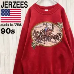 【レア】ジャージーズ☆スウェット ダサかわ 90s USA製　ラメ入りビッグロゴ