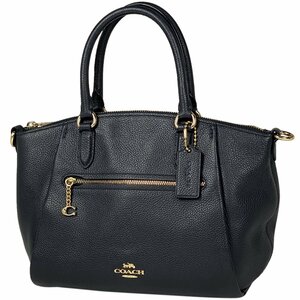 コーチ COACH エリス サッチェル ハンドバッグ 2WAY ショルダーバッグ ハンドバッグ レザー ネイビー 79316 レディース 【中古】