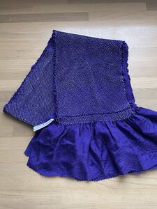 未使用品　帯揚げ　絞り★紫色　パープル　正絹★着物　和服　和装小物　和柄　総絞り