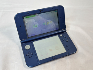 Y-2-11444-UF10-任天堂 ニンテンドー NINTENDO-3DS LL RED-001メタリックブルー-通電動作確認済