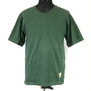 バックチャンネル/Back Channel☆半袖Tシャツ【メンズM/緑/green/袖ロゴ刺繍/無地】DEF-T/Tops/Shirts◇cBH843