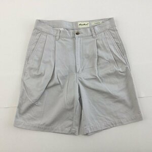 ■Eddie Bauer エディーバウアー コットンチノショーツ ハーフパンツ ワイド 2タック アウトドア グレー メンズ サイズ33 /0.38kg■