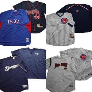 古着卸 まとめ売り プロチーム MLB ゲームシャツ 8枚セット (メンズ 2XL /3XL /4XL ) シカゴ・カブス ヤンキース MT7274 1円スタート