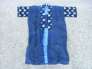 麻織物　古布　☆　襤褸　藍染　寄せ布の　野良着　絣