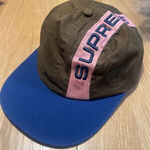 Supreme 18FW Stripe 6-Panel Cap シュプリーム パネルキャップ キャンプキャップ ブラウン キャンプキャップ