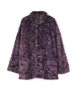 【美品】Needles/ニードルズ/S.C. Car Coat-Faux Fur/UNEVEN PRINTED フェイクファーコート パープル 定価79,200円 S