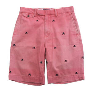 4500円スタート!! 美品!! ラルフローレンラグビー スカルチノショーツ W28 Ralph Lauren Rugby Skull Chino Short ピンク Pink ラルフ RRL