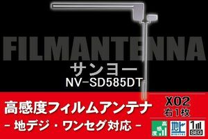 地デジ ワンセグ フルセグ L字型 フィルムアンテナ 右1枚 サンヨー SANYO 用 NV-SD585DT 対応 フロントガラス 高感度 車