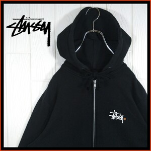 【STUSSY】ショーンフォントロゴ　プリント　ジップパーカー