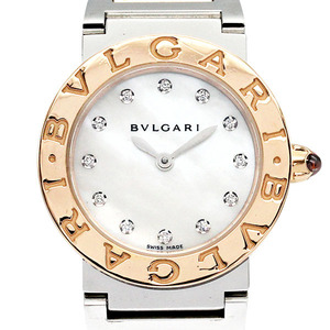 ブルガリ BVLGARI ブルガリ・ブルガリ BBLP26SG 12Pダイヤ ホワイトシェル文字盤 SS/K18PG レディース腕時計 クォーツ ブランド