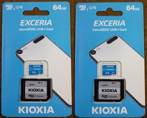 ●キオクシア microSDカード 64GB　２枚●マイクロSD 東芝●新品　未使用●