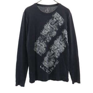 カルバンクラインジーンズ プリント 長袖 Tシャツ XL グレー系 Calvin klein Jeans ロンT メンズ