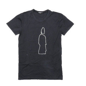 ディオール Dior フロントプリント イラスト Tシャツ 半袖 クルーネック コットン トップス 黒 ブラック S メンズ