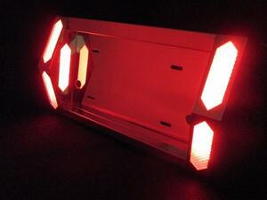 大型ナンバー枠　LEDテープ式 とんがり　レッド（赤）　24V