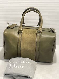 aa42■ 美品 クリスチャンディオール dior Christian トロッターハンドバッグ 本革x一部スエード保管袋付き ヴィンテージ 希少色