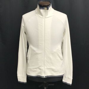 アディダス/adidas★無地/ジップアップトレーナー/ジャージ【メンズ/白×紺/white×navy】Jacket/Jumper◆BH614