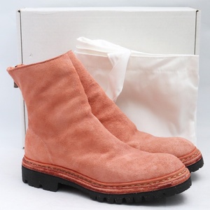 未使用 GUIDI Back Zip Reverse Low Boots Sole vibram 41 ピンク CO97 796V_N グイディ バックジップリバースローブーツ ビブラムソール