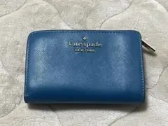 kate spade 二つ折り財布 青