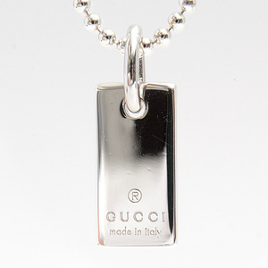 グッチ ブレス ユニセックス タグプレート ボールチェーン ブレスレット シルバー GUCCI SV925 中古